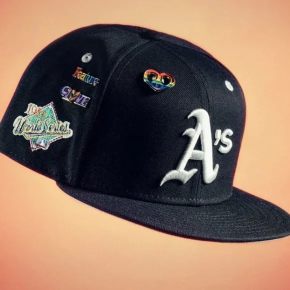 New Era Oakland Athletics Pride 89 WS Patch 59FIFTY Fitted Hat LGBTQ